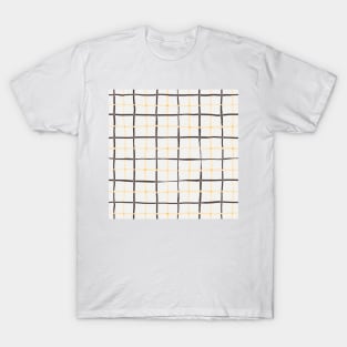 Yellow and brown tattersall plaid T-Shirt